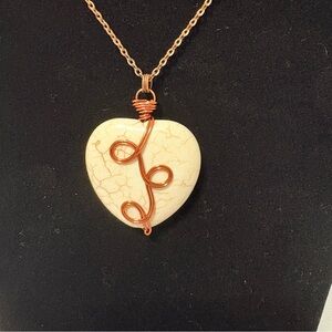 Handmade wire-wrapped heart pendant necklace